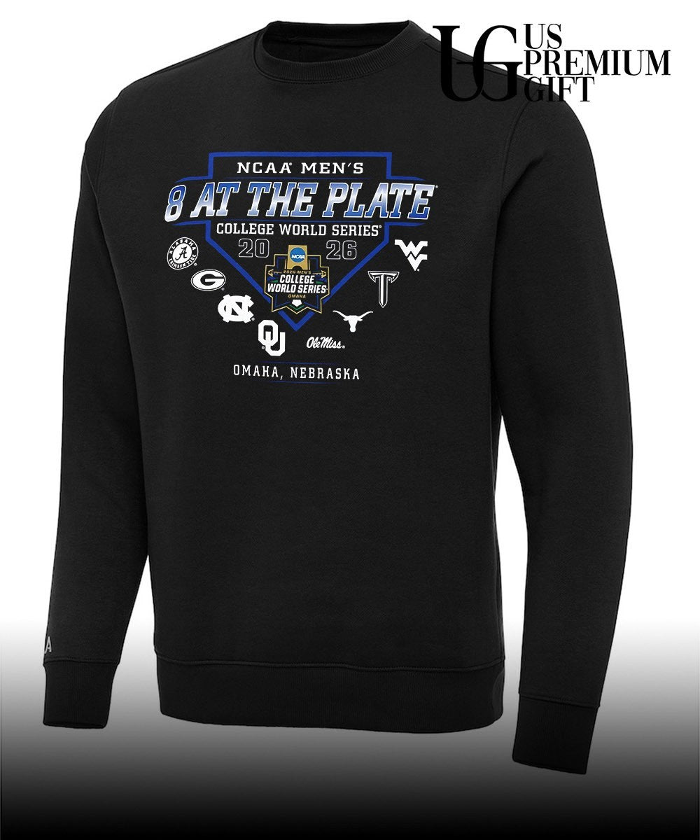 Alabama Georgia North Carolina Oklahoma Texas Troy West Virginia Ole Miss 2026 NCAA Men’s 8 at the Plate College World Series shirt