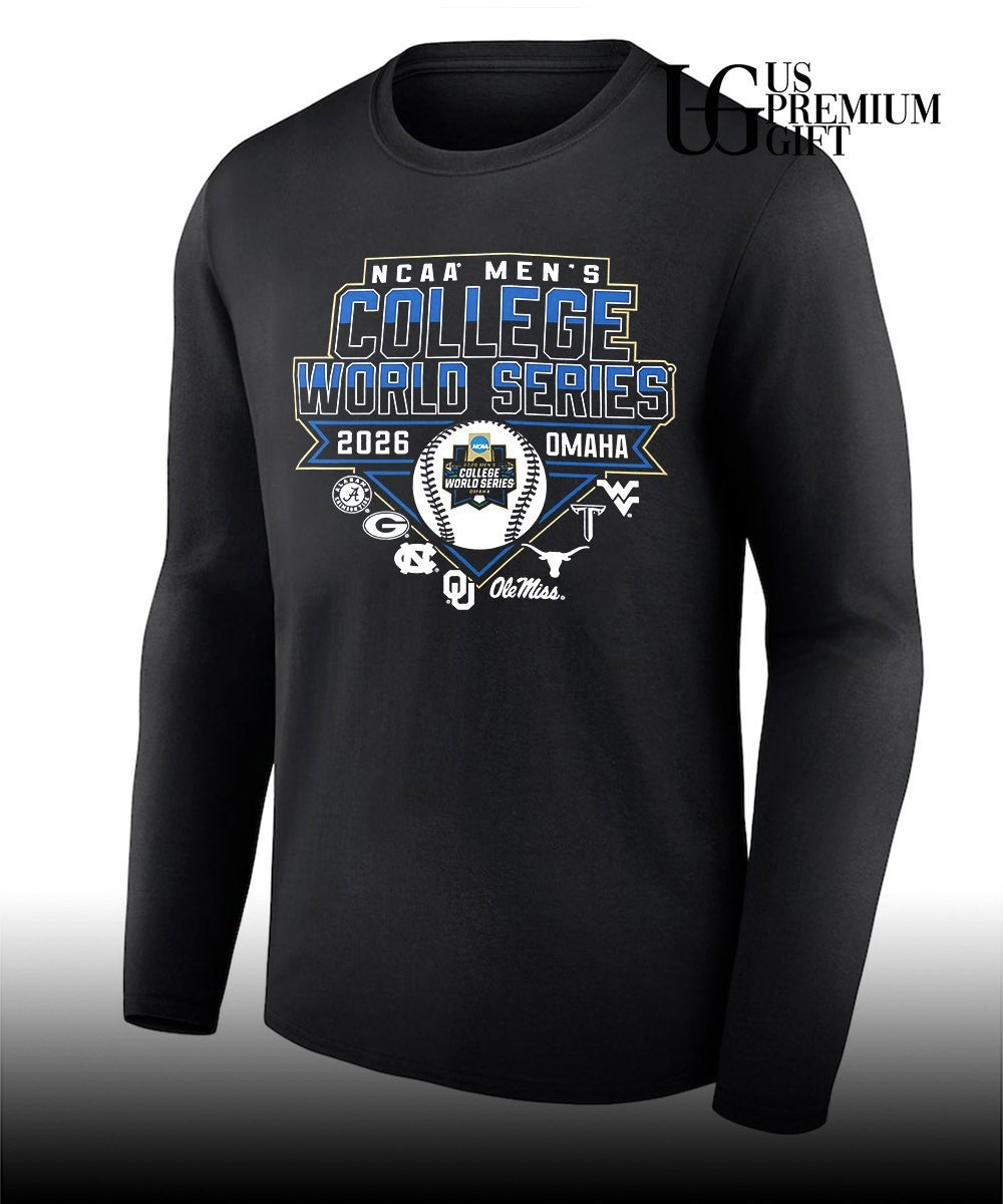 Alabama Georgia North Carolina Oklahoma Texas West Virginia 2026 NCAA Men’s College World Series Omaha shirt