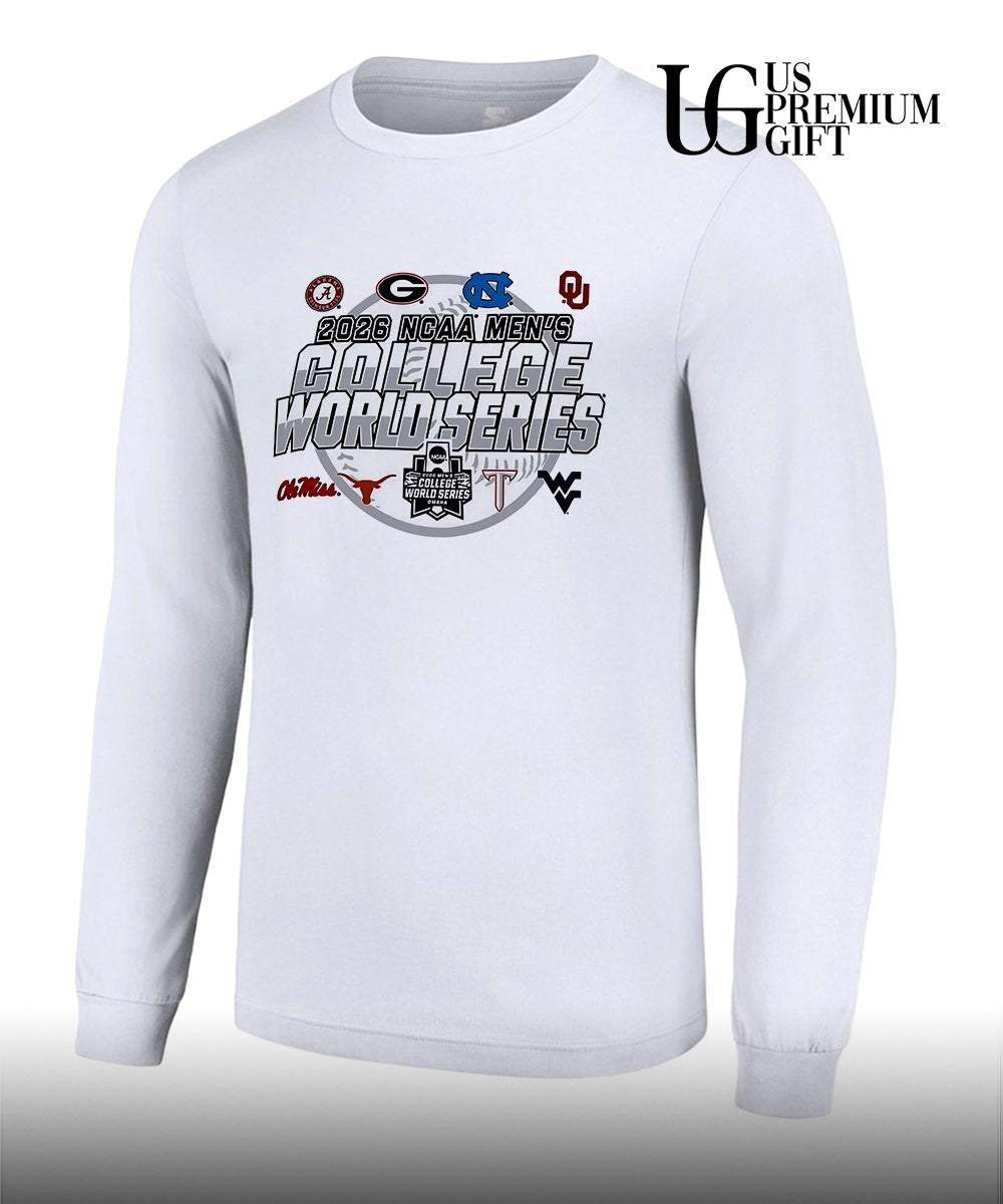 Alabama Georgia UNC Oklahoma Ole Miss Texas Texas Tech WVU 2026 NCAA Men’s College World Series shirt