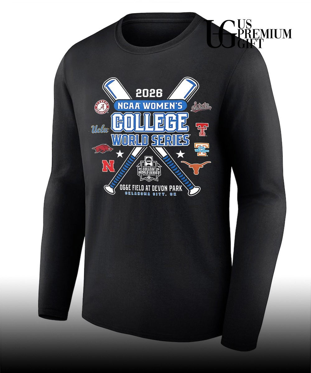 Alabama UCLA Arkansas Nebraska Mississippi State Texas Tech Tennessee Softball 2026 NCAA Women’s College World Series shirt