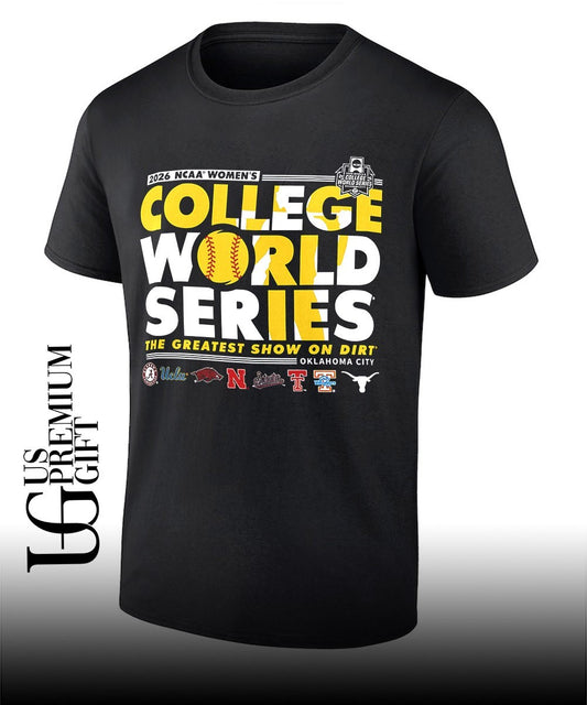 Alabama UCLA Arkansas Nebraska NC State Texas Tech Tennessee Texas 2026 NCAA Women’s College World Series The Greatest Show on Dirt Oklahoma City shirt