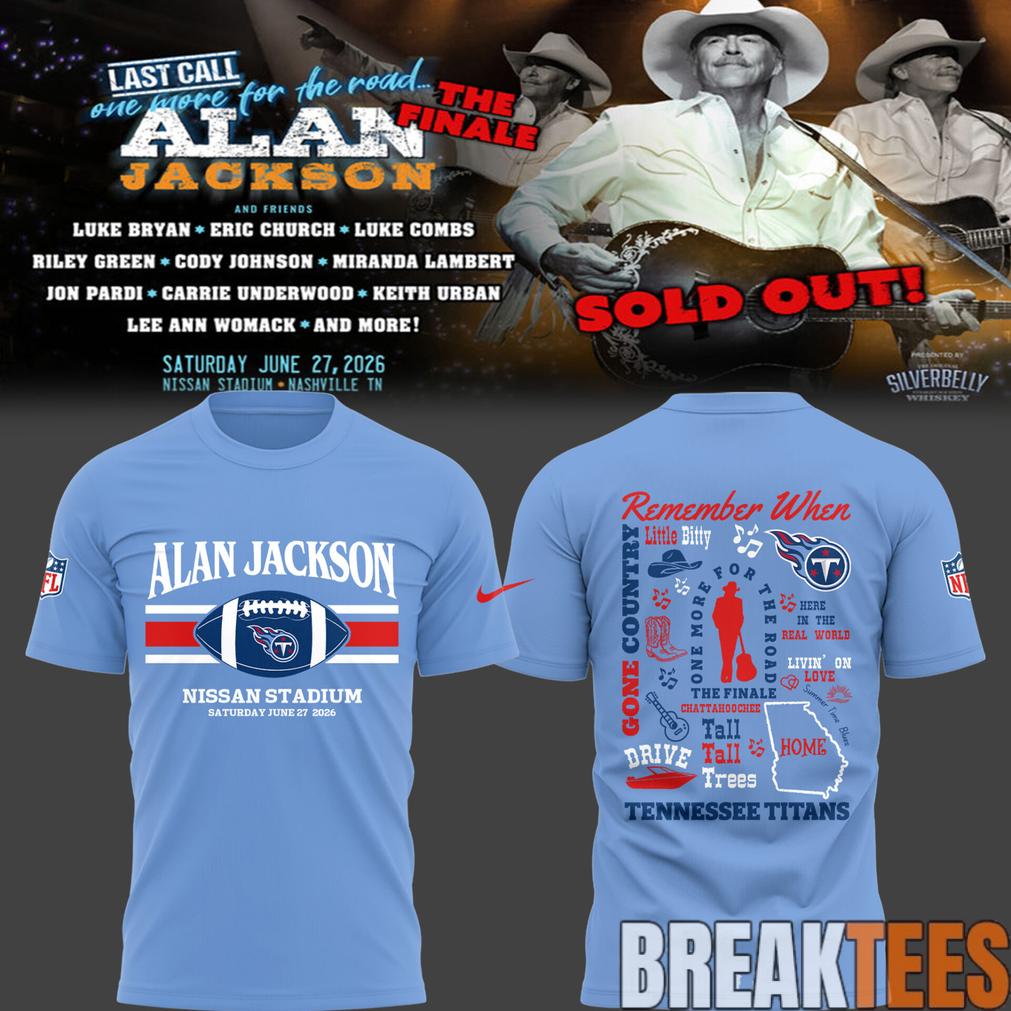 Alan Jackson x Tennessee Titans “Last Call – The Finale” At Nissan Stadium Blue Shirt