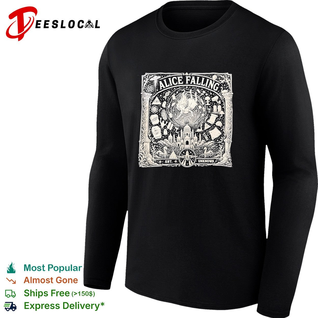 Alice Falling conspiracy theory aesthetic Alice in Wonderland shirt