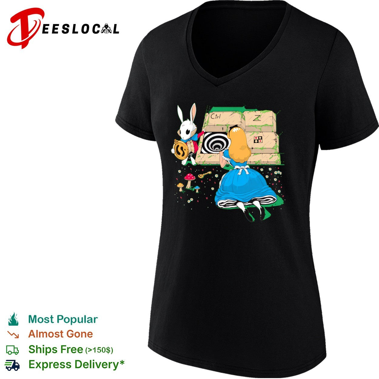 Alice in Wonderland and Ctrl Z shirt