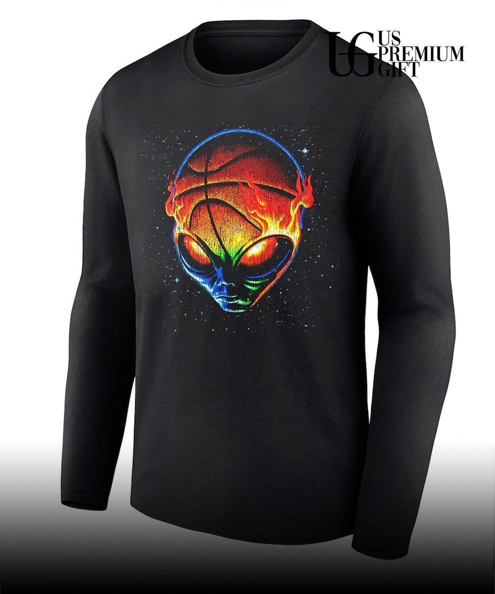 Alien Space Flame print Basketball shirt