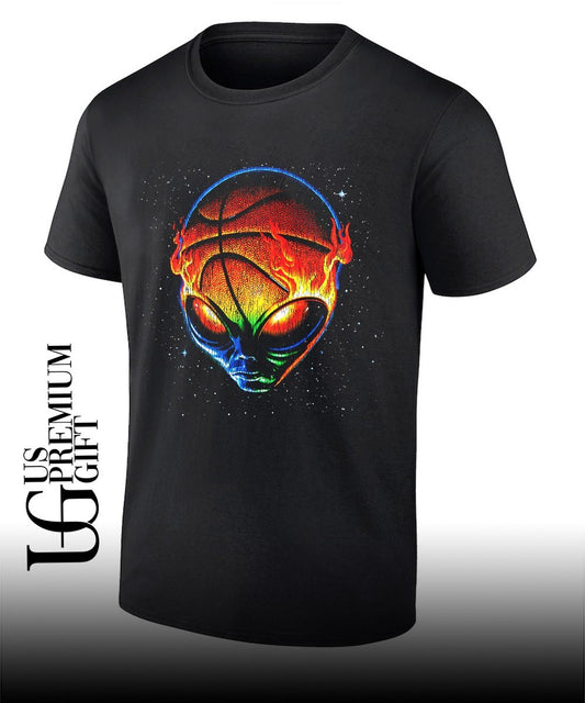 Alien Space Flame print Basketball shirt