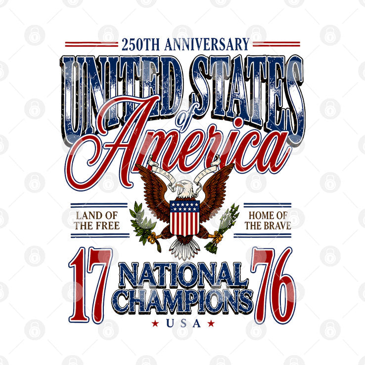 America 250th Anniversary United States Of America 1776 National Champions Patriotic Eagle 4th Of July T Shirt