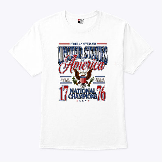America 250th Anniversary United States Of America 1776 National Champions Patriotic Eagle 4th Of July T Shirt