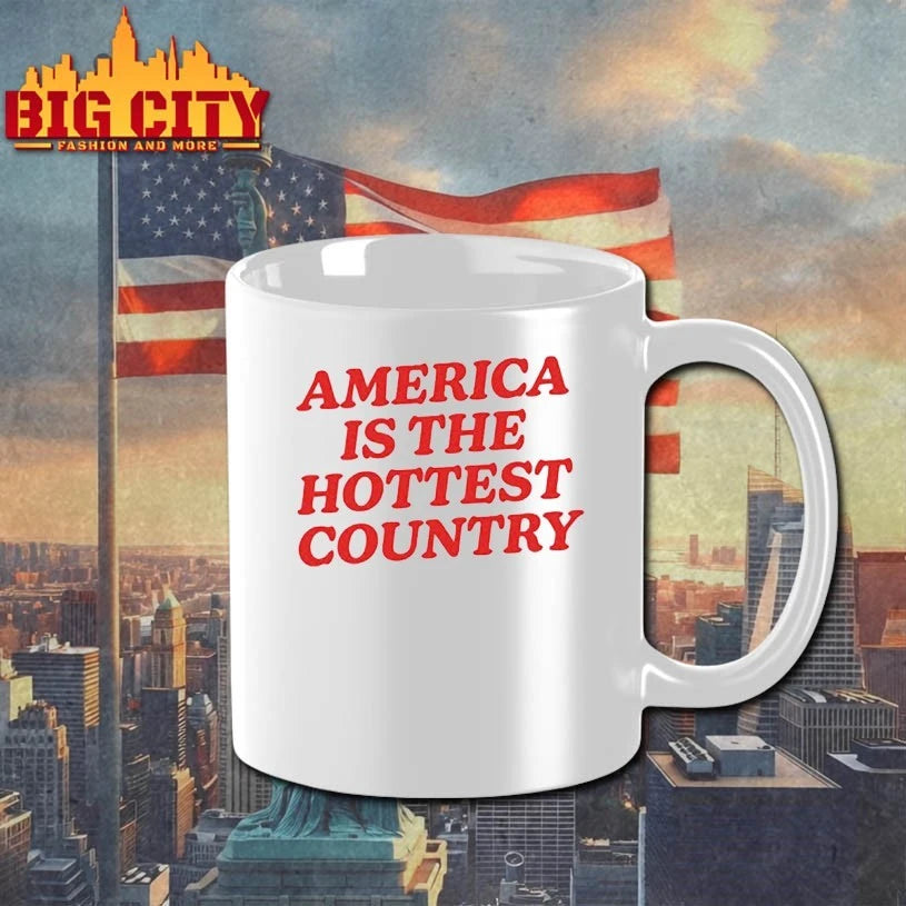 America is the hottest country red text T-shirt