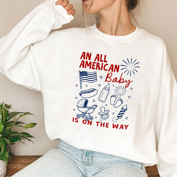 An All American Is On The Way 4th Of July Couple T Shirt