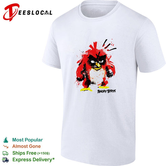 Angry Birds red bird painted splatter style vintage shirt