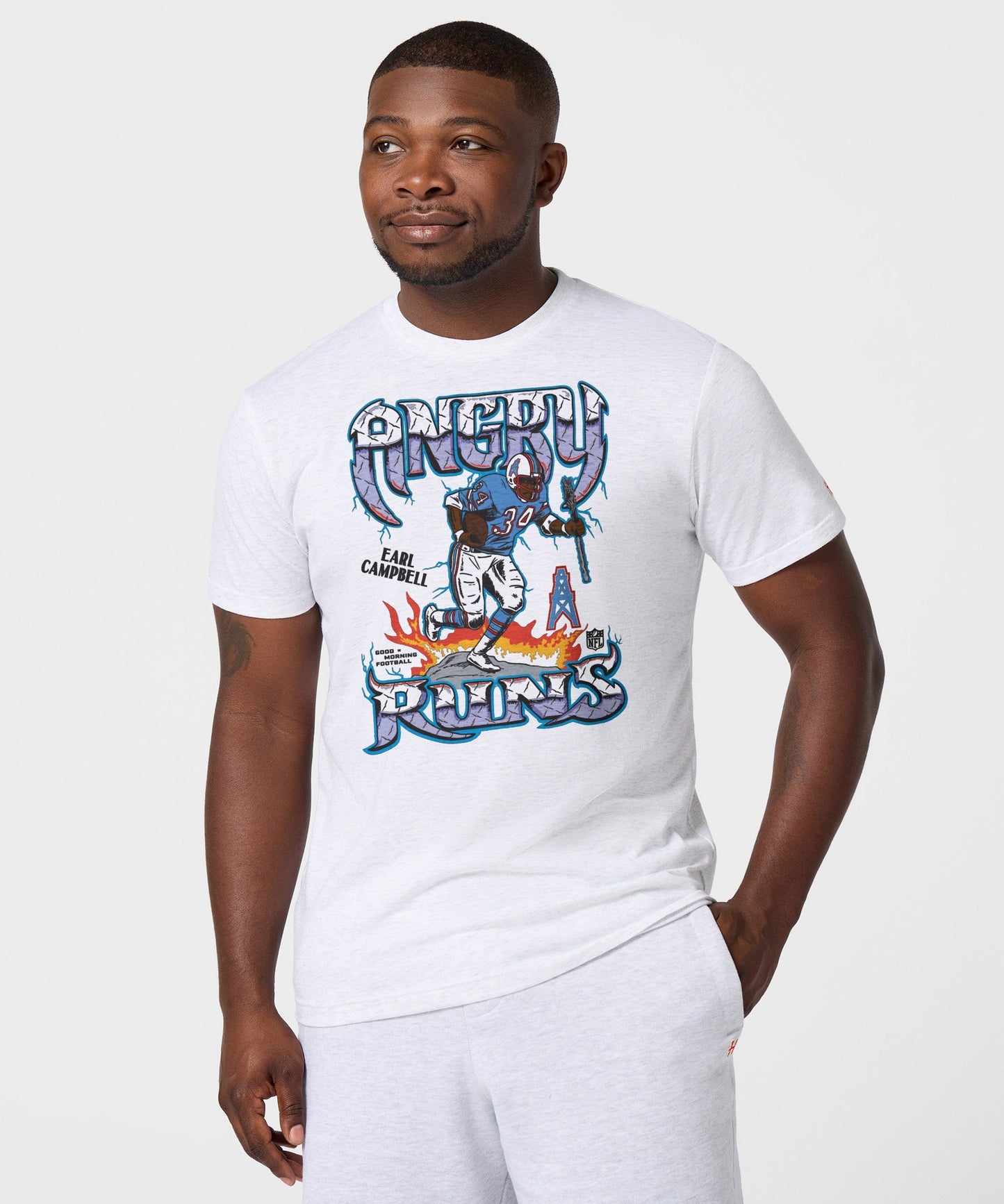 Angry Runs Oilers Earl Campbell