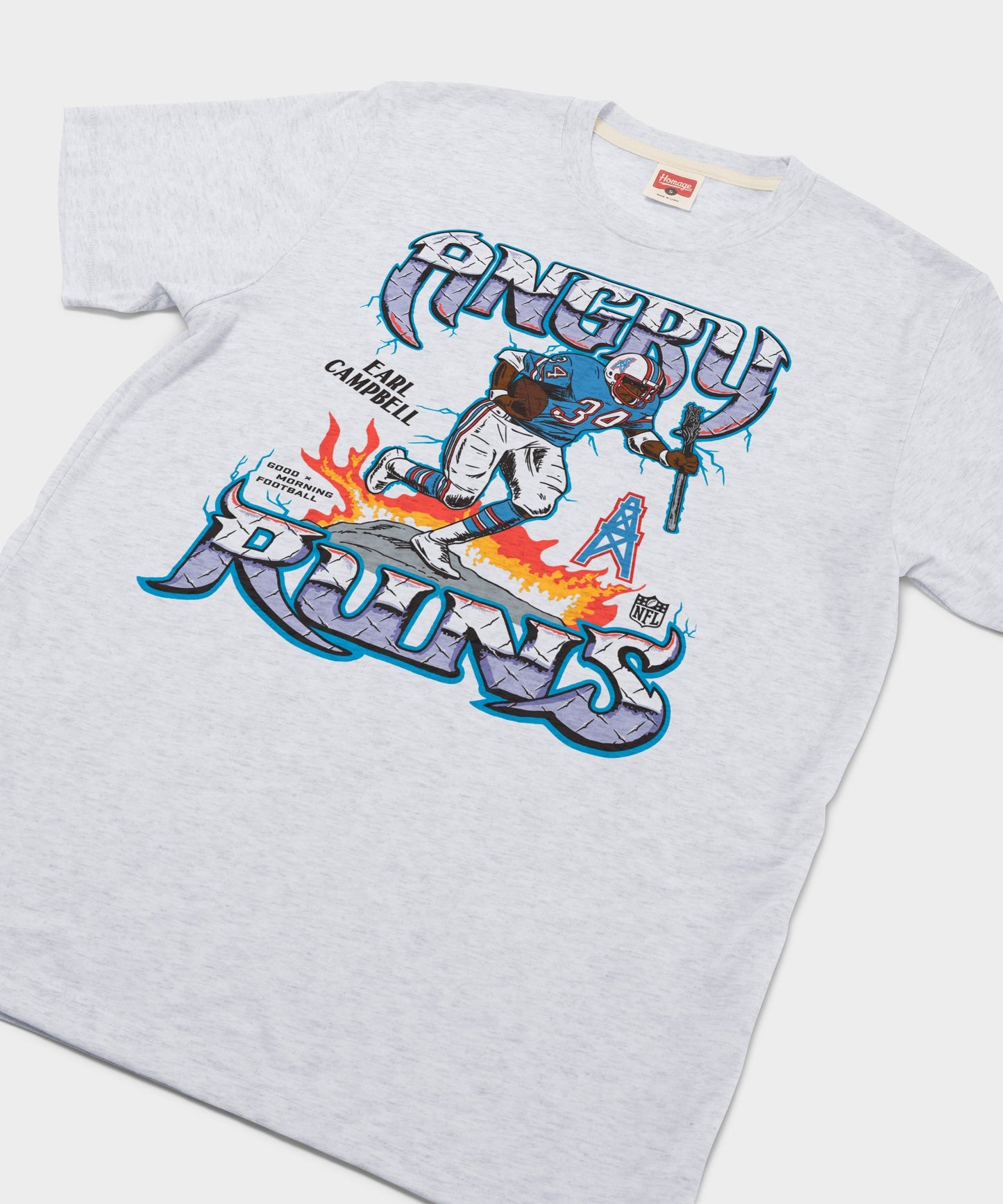 Angry Runs Oilers Earl Campbell