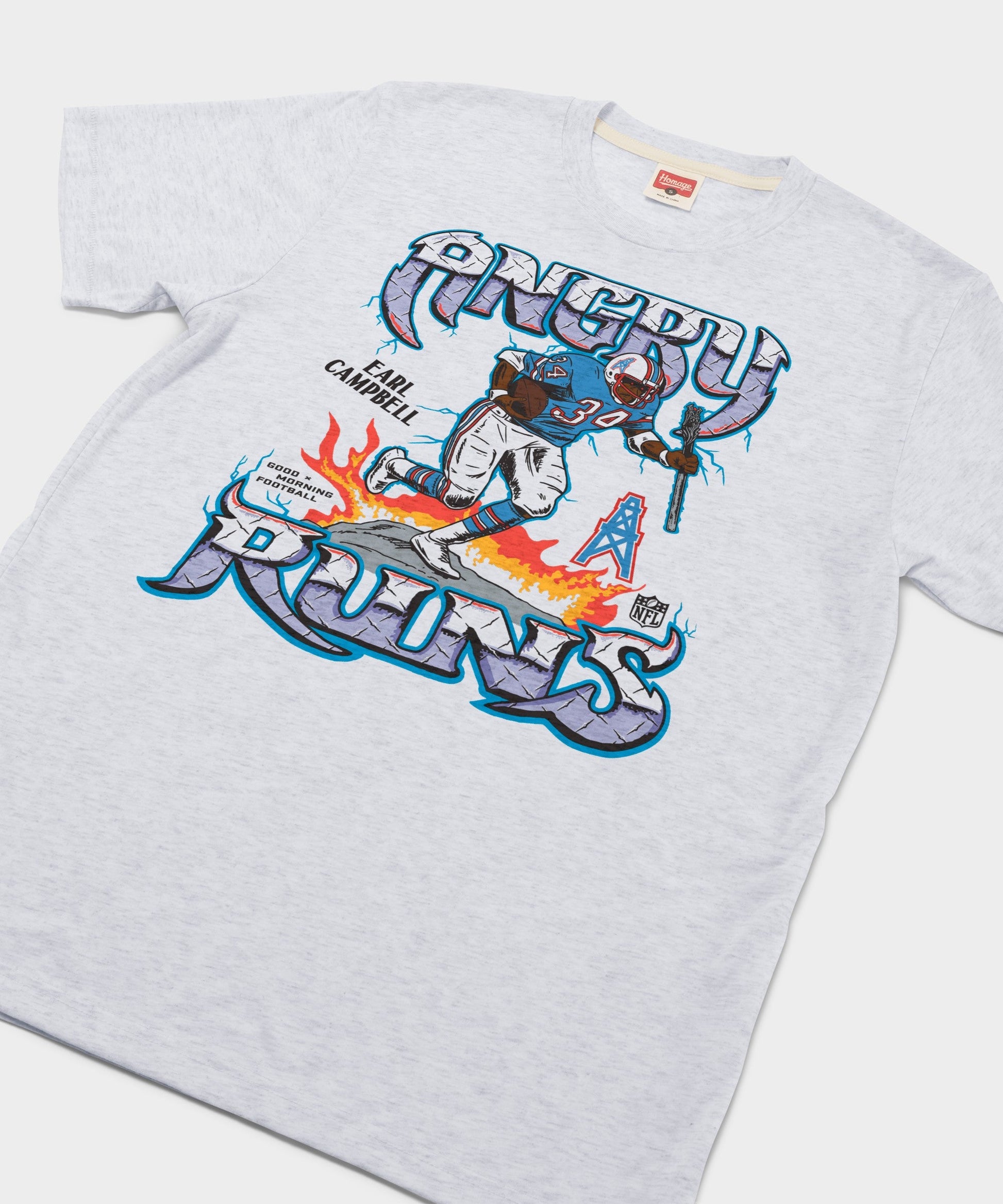 Angry Runs Oilers Earl Campbell