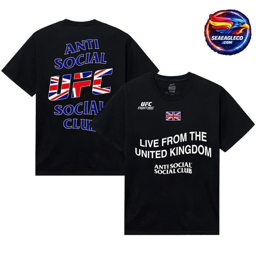 Anti Social Social Club x UFC Unisex UK Fight Night 2026 Two Sided Shirt