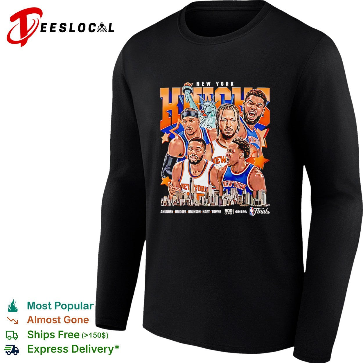Anunoby Bridges Brunson Hart Towns New York Knicks NBA Finals Shirt