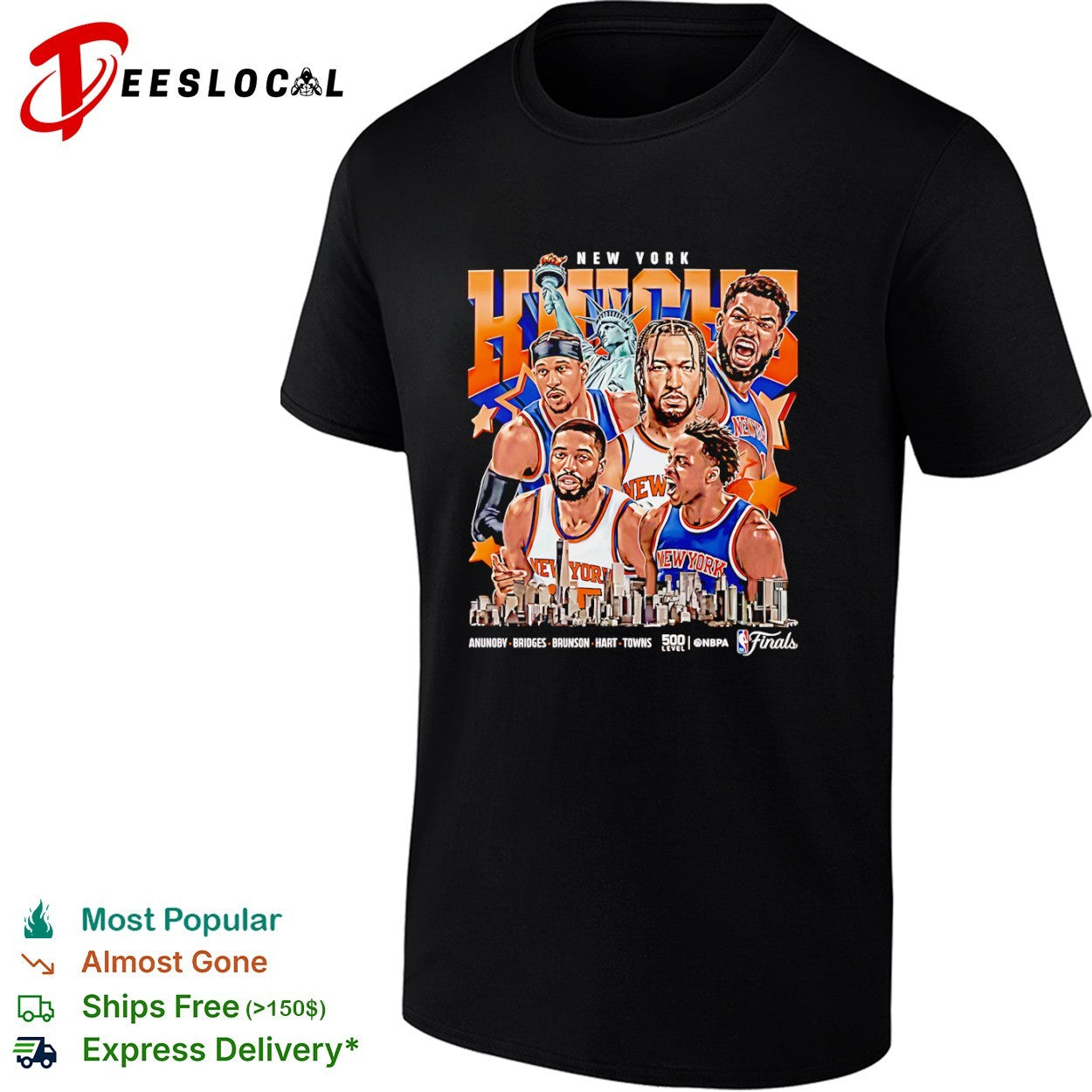 Anunoby Bridges Brunson Hart Towns New York Knicks NBA Finals Shirt