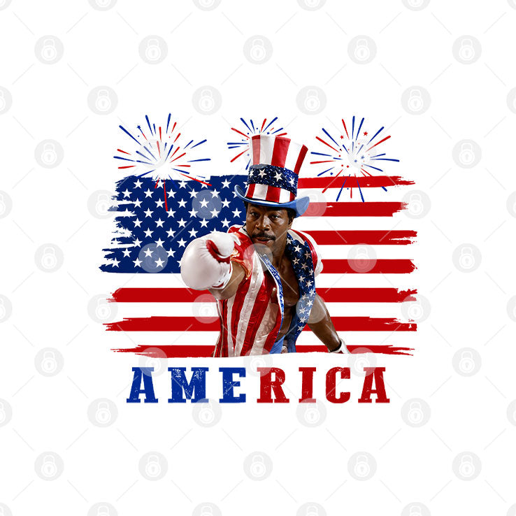 Apollo Creed Living In America 4th Of July T Shirt