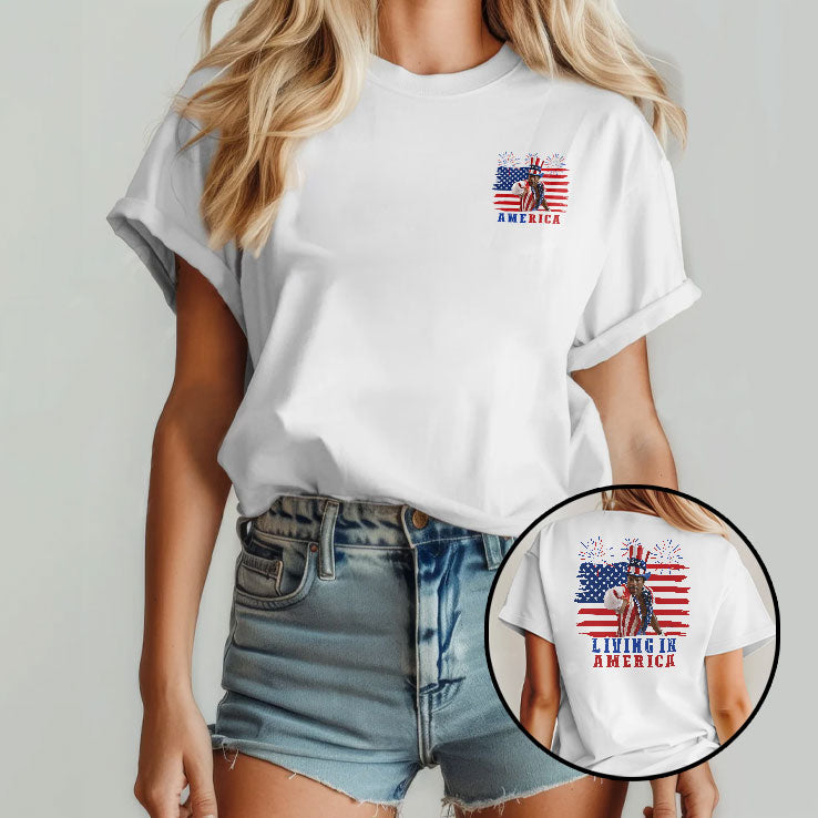 Apollo Creed Living In America 4th Of July T Shirt