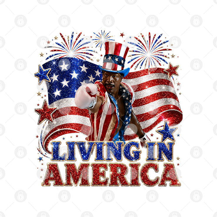 Apollo Creed Living In America T Shirt
