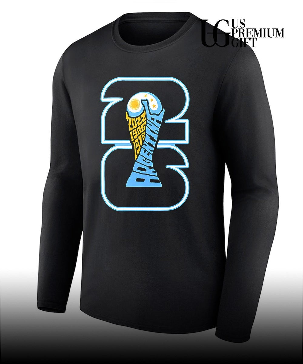 Argentina National Football Team World Cup 2022 1986 1978 trophy shirt