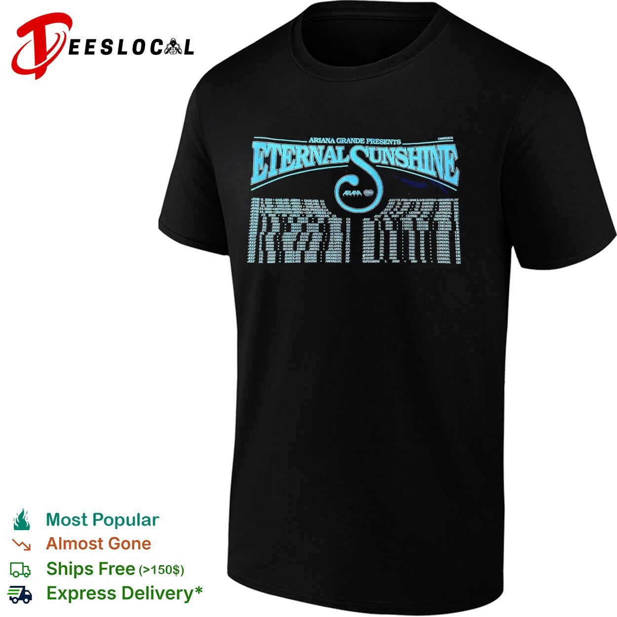 Ariana Grande Eternal Sunshine 2026 Tour Dates Concert Schedule Concert Tour shirt
