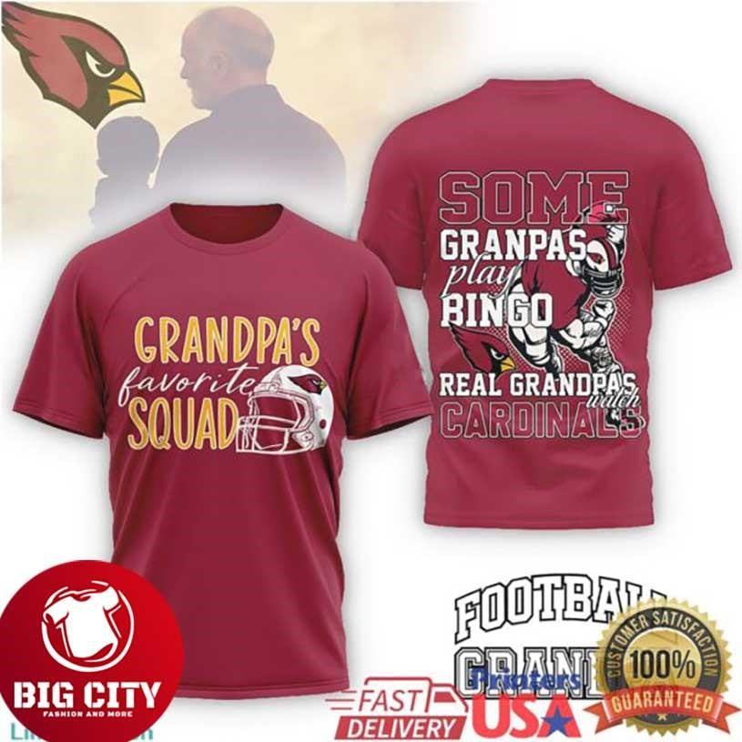 Arizona Cardinals Football Grandpa Grandpa’s Favorite Squad Two Sided Shirt