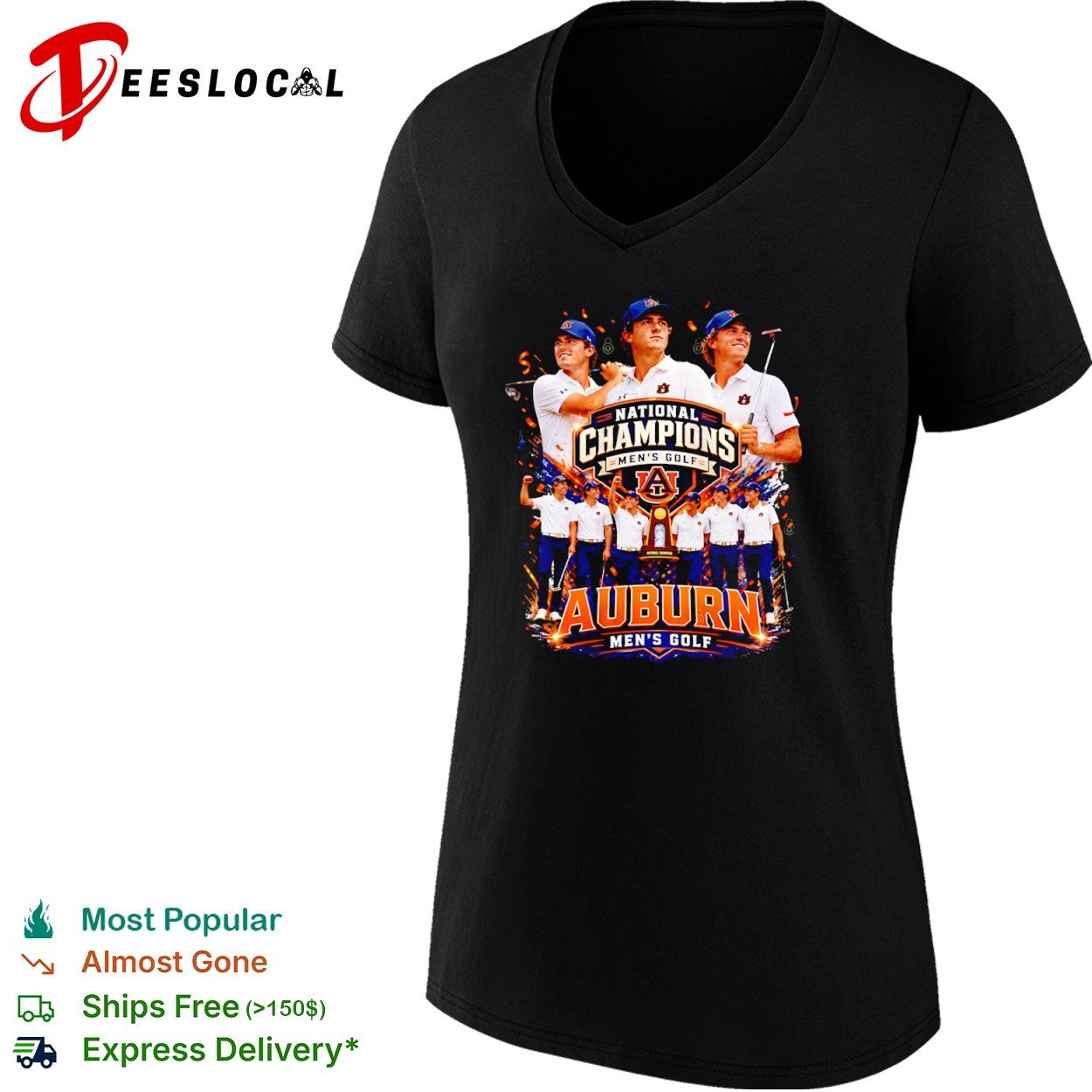 Auburn Tigers National Champions Men’s Golf Team NCAA 2024 Celebration shirt