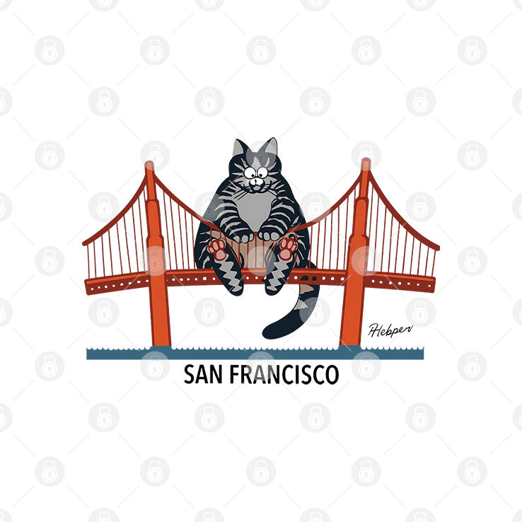 B Kliban Cat San Francisco Golden Gate T Shirt