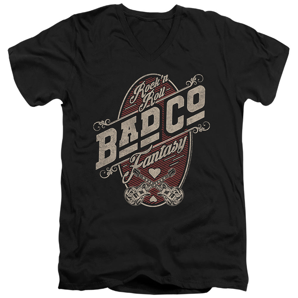 Bad Company Fantasy Mens Slim Fit V-Neck T Shirt Black - clothing by TeeHivey.com