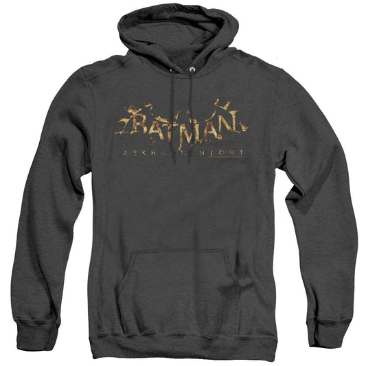 Batman Arkham Knight Ak Flame Logo Mens Heather Hoodie Black