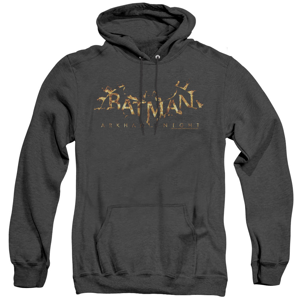 Batman Arkham Knight Ak Flame Logo Mens Heather Hoodie Black