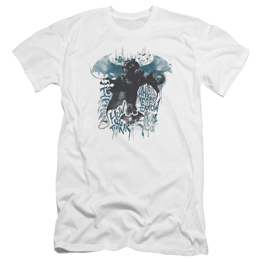 Batman Arkham Knight I Know Premium Bella Canvas Slim Fit Mens T Shirt White