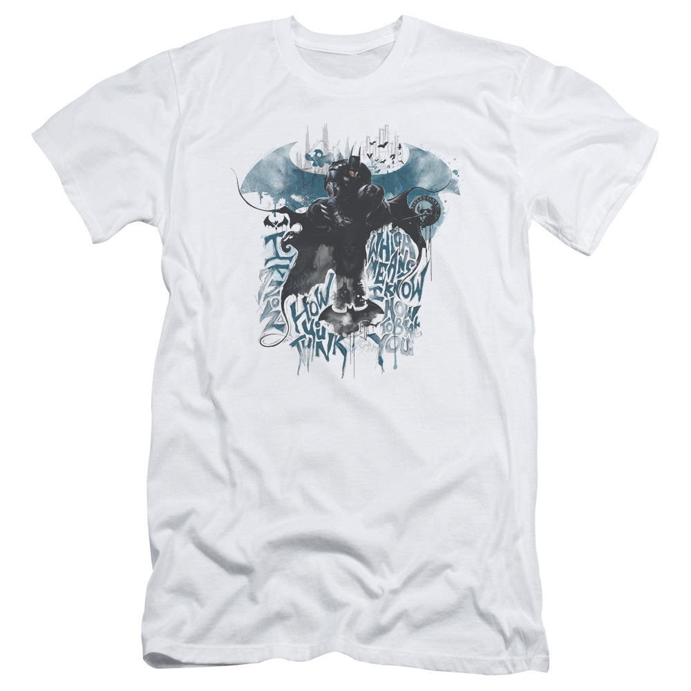 Batman Arkham Knight I Know Slim Fit Mens T Shirt White
