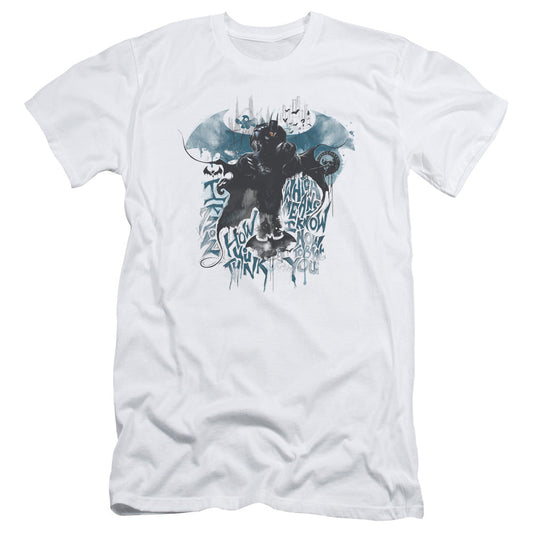Batman Arkham Knight I Know Slim Fit Mens T Shirt White