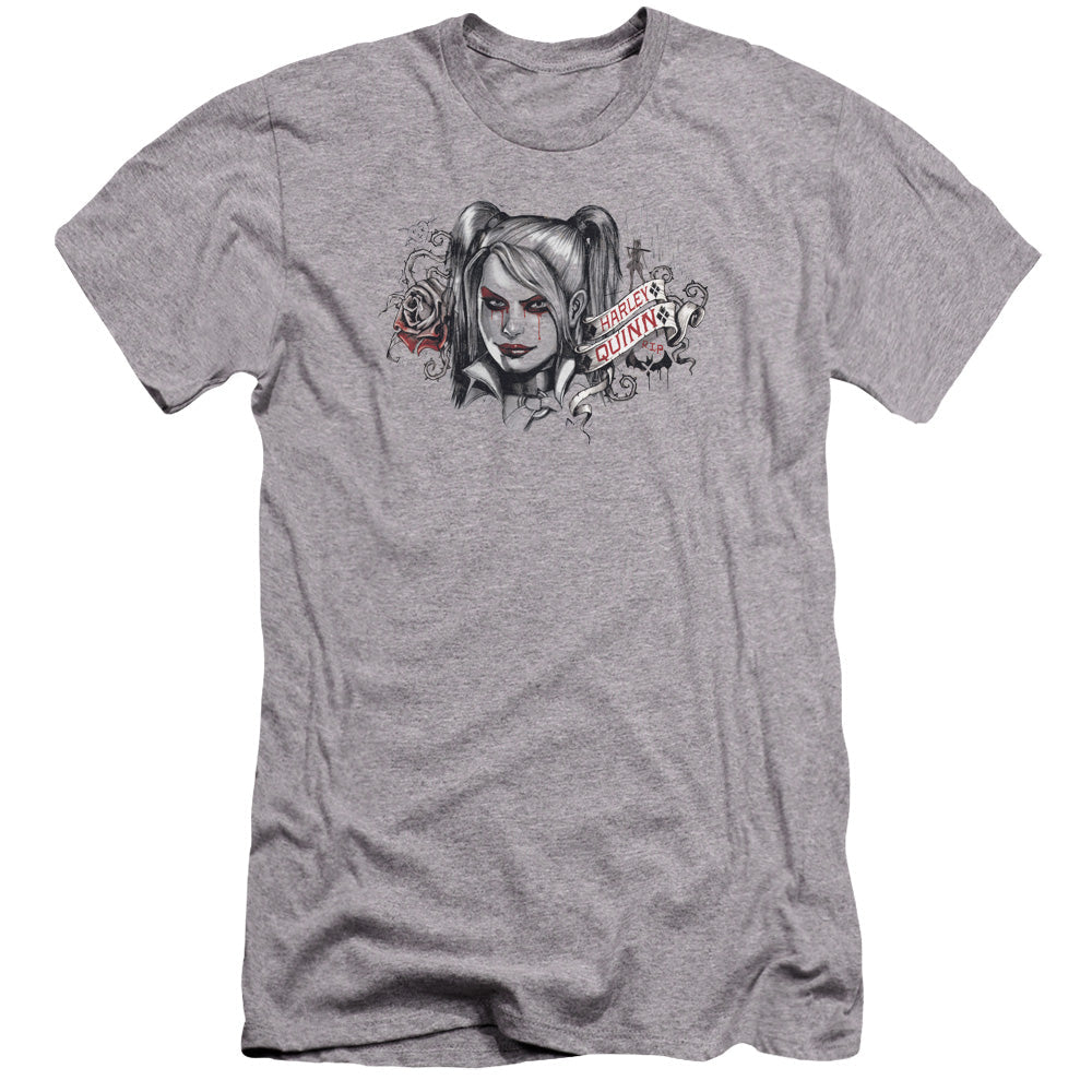Batman Arkham Knight Hq Sketch Premium Bella Canvas Slim Fit Mens T Shirt Athletic Heather