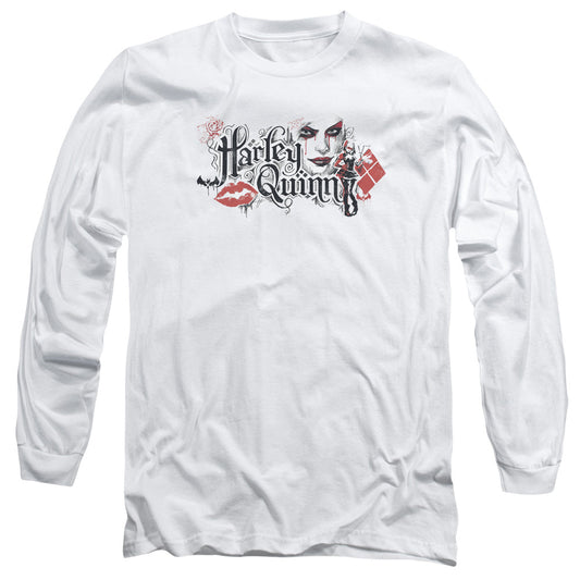 Batman Arkham Knight Lips Mens Long Sleeve Shirt White