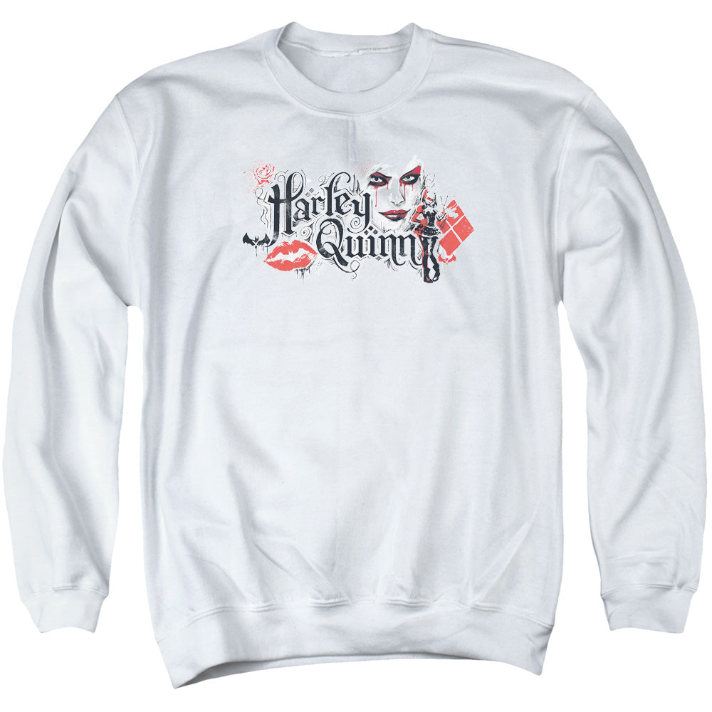 Batman Arkham Knight Lips Mens Crewneck Sweatshirt White