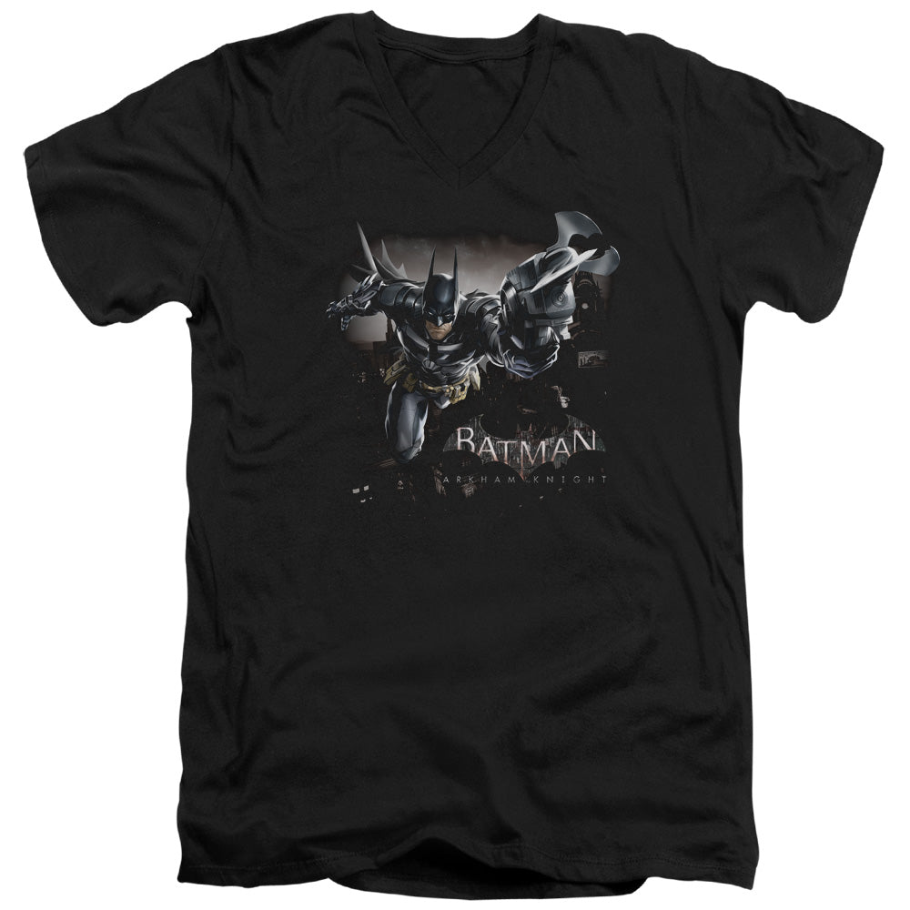 Batman Arkham Knight Grapple Mens Slim Fit V Neck T Shirt Black