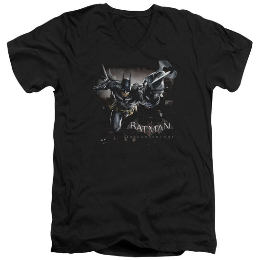 Batman Arkham Knight Grapple Mens Slim Fit V Neck T Shirt Black