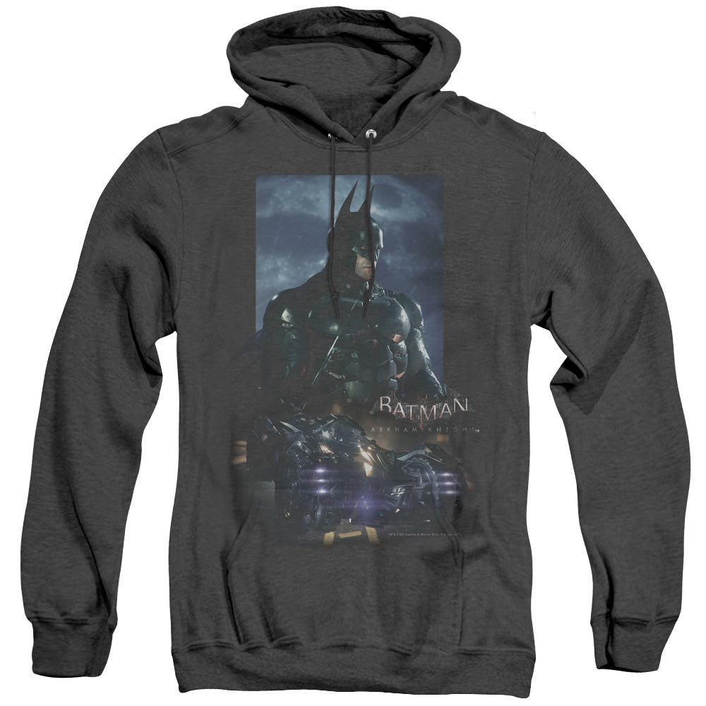 Batman Arkham Knight Batmobile Mens Heather Hoodie Black