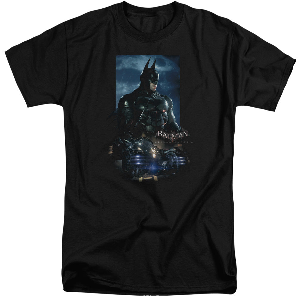 Batman Arkham Knight Batmobile Mens Tall T Shirt Black