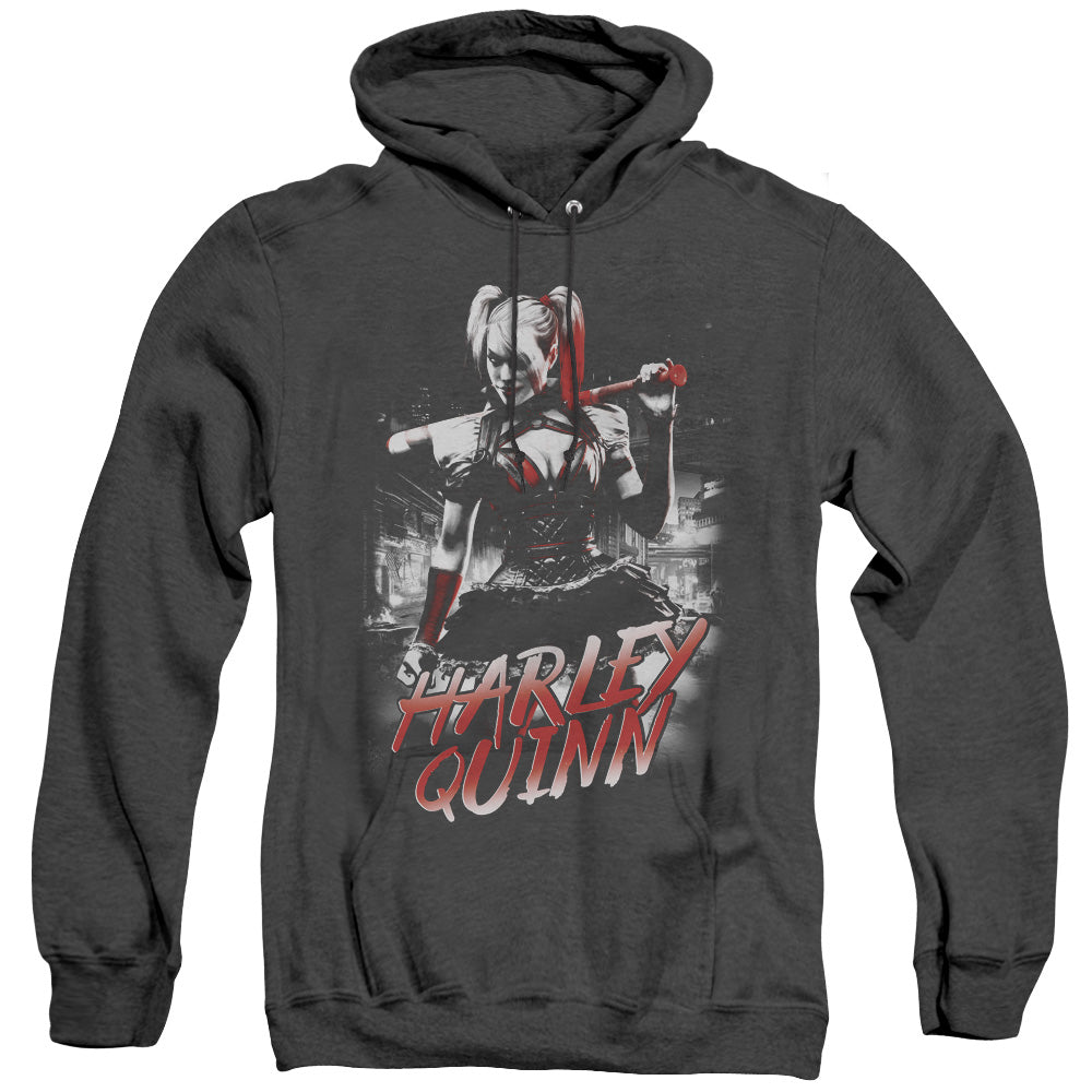 Batman Arkham Knight Quinn City Mens Heather Hoodie Black