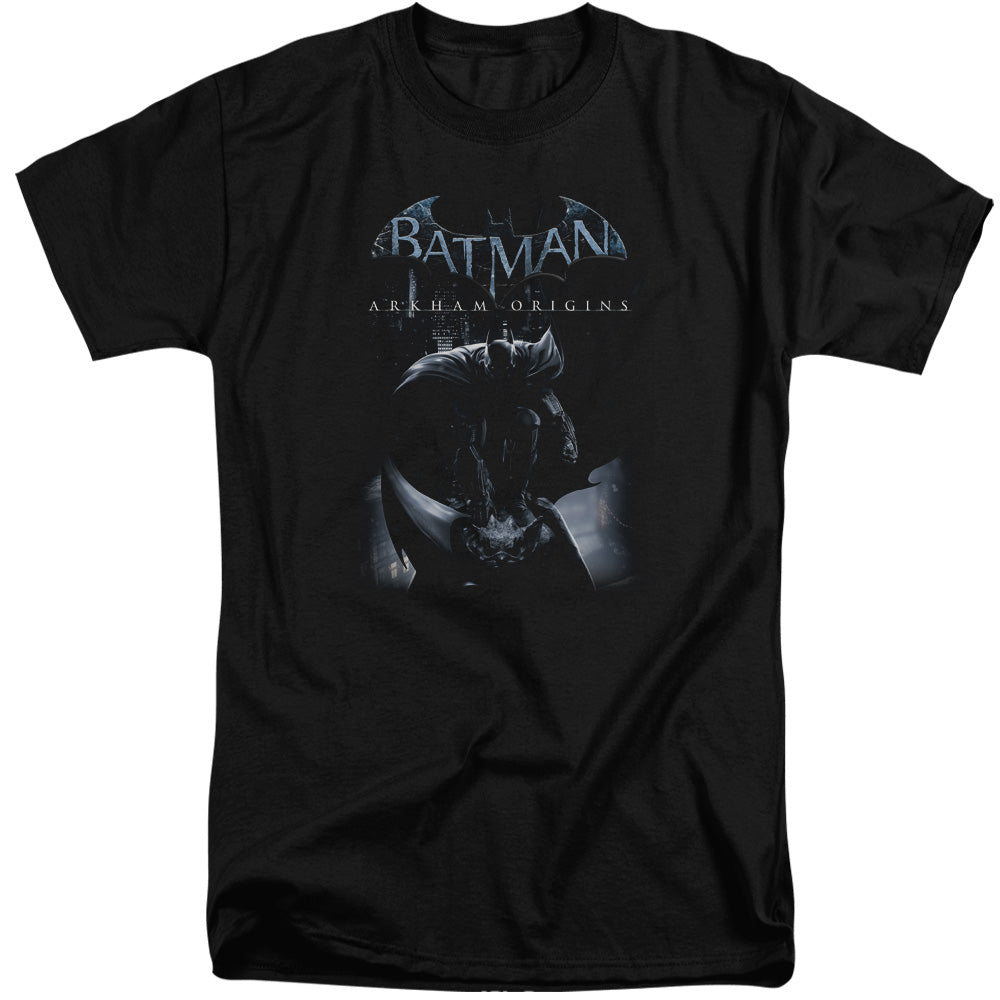 Batman Arkham Origins Perched Cat Mens Tall T Shirt Black