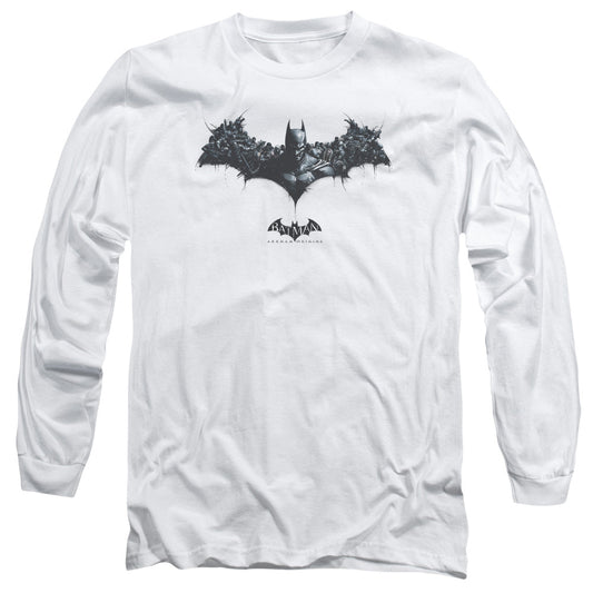 Batman Arkham Origins Bat Of Enemies Mens Long Sleeve Shirt White