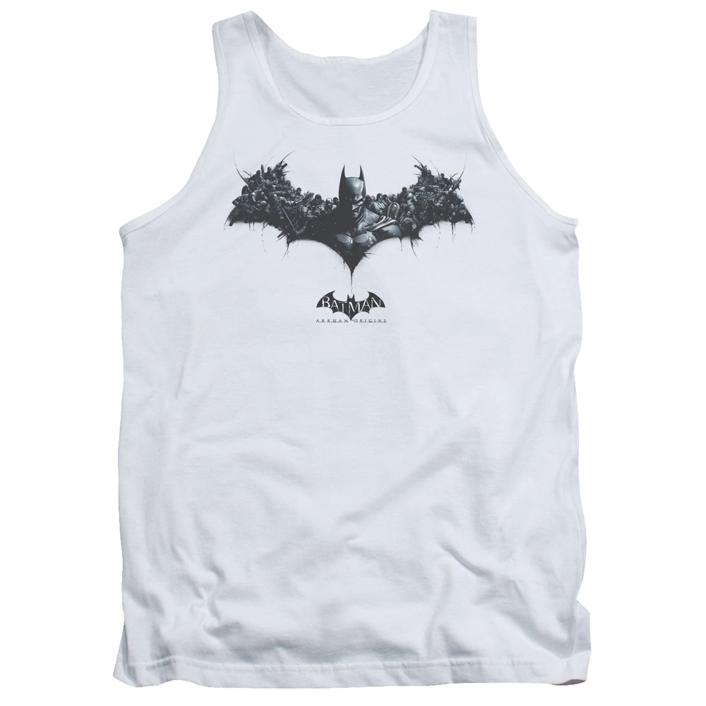 Batman Arkham Origins Bat Of Enemies Mens Tank Top Shirt White