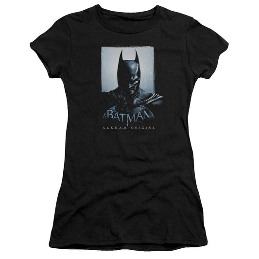 Batman Arkham Origins Two Sides Junior Sheer Cap Sleeve Womens T Shirt Black
