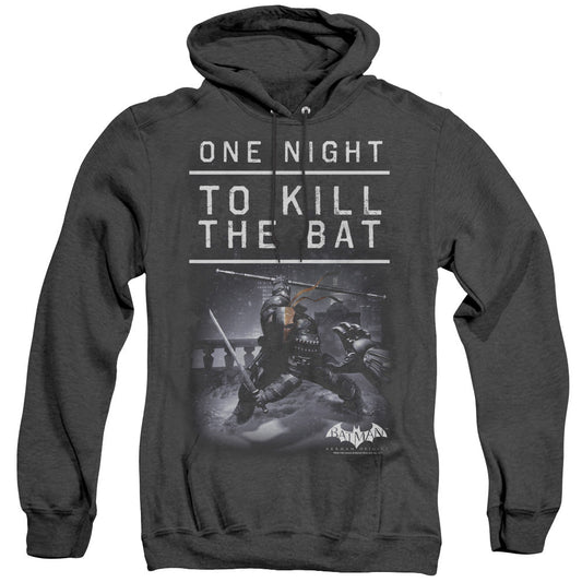Batman Arkham Origins One Night Heather Mens Hoodie Black