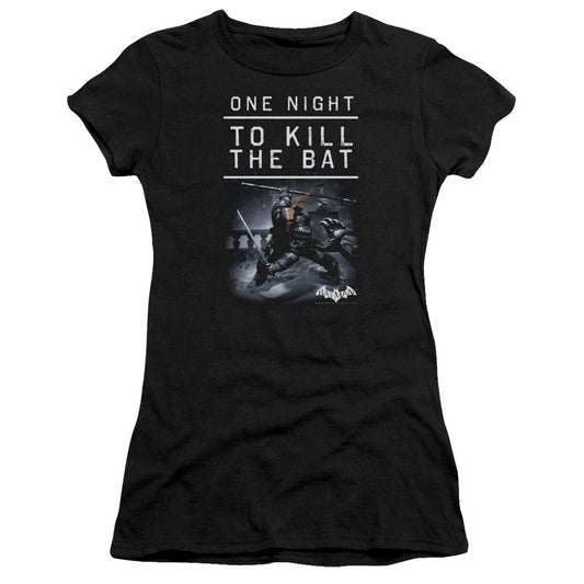 Batman Arkham Origins One Night Junior Sheer Cap Sleeve Womens T Shirt Black