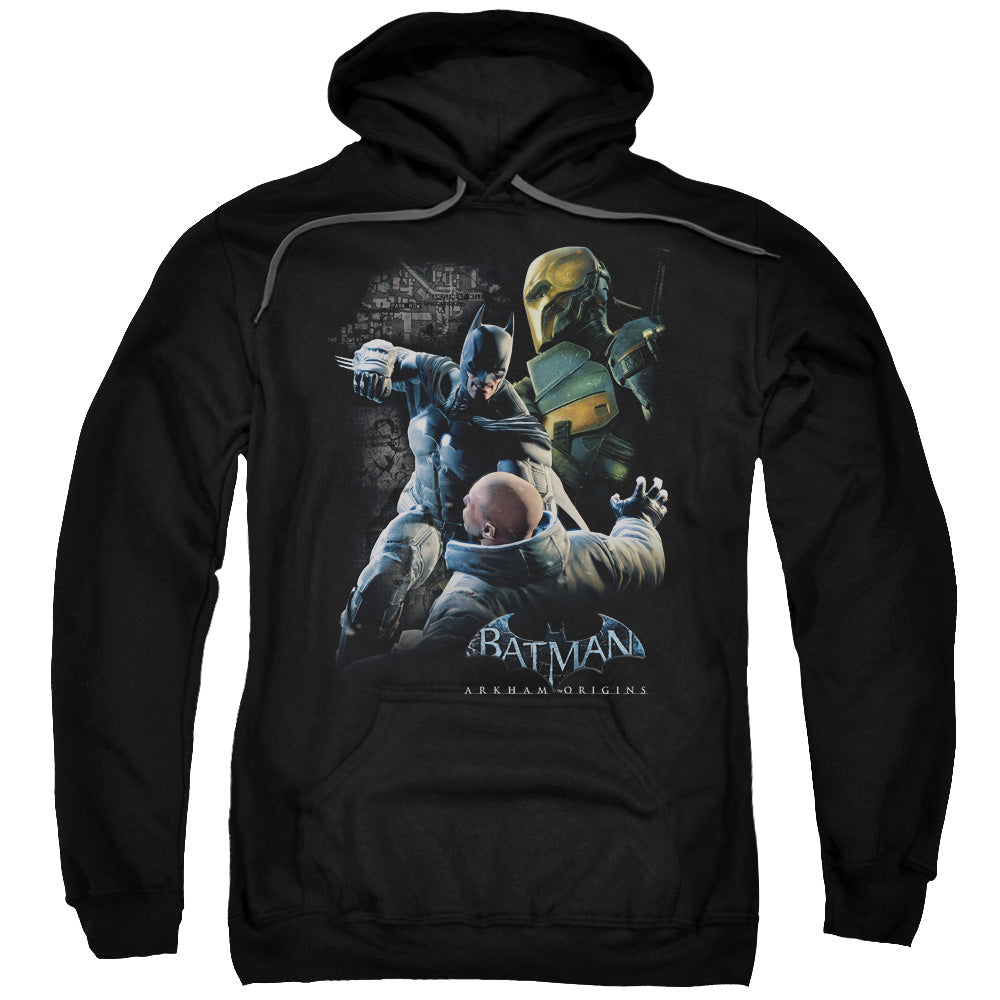 Batman Arkham Origins Punch Mens Hoodie Black